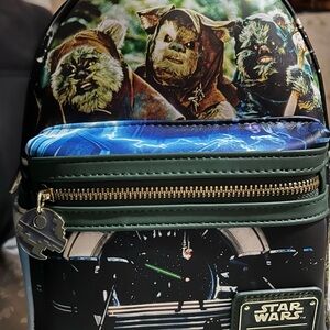 Loungefly Star Wars Ewok Backpack - Green and Blue